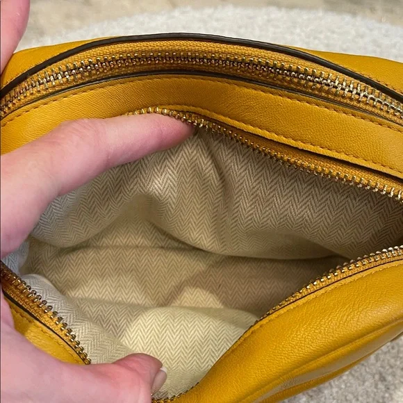 Tory Burch Mustard Crossbody with Embroidered Strap - Picture 8 of 8